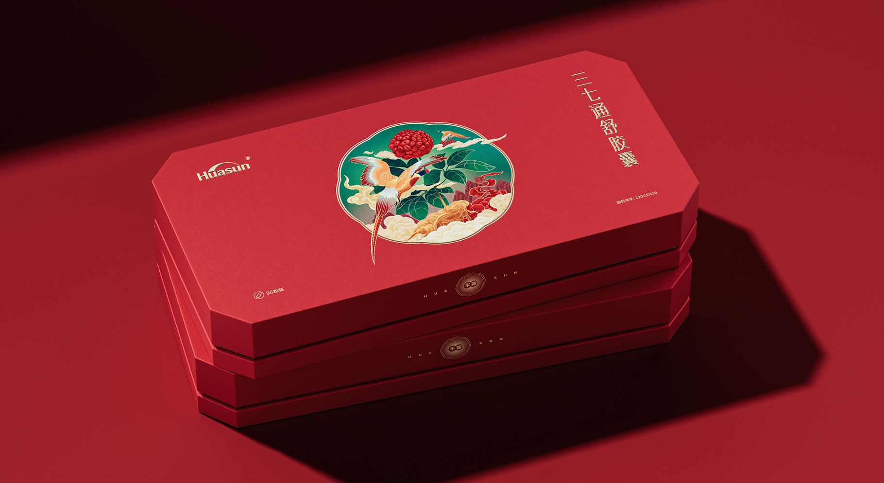 华神科技三七通舒胶囊礼盒包装设计